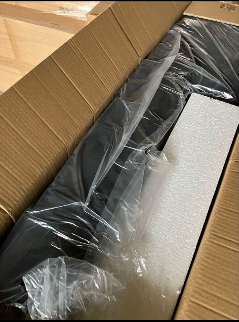 新品未使用　カウチソファベッド　ベット　セミダブル　クッション付き　ブラック