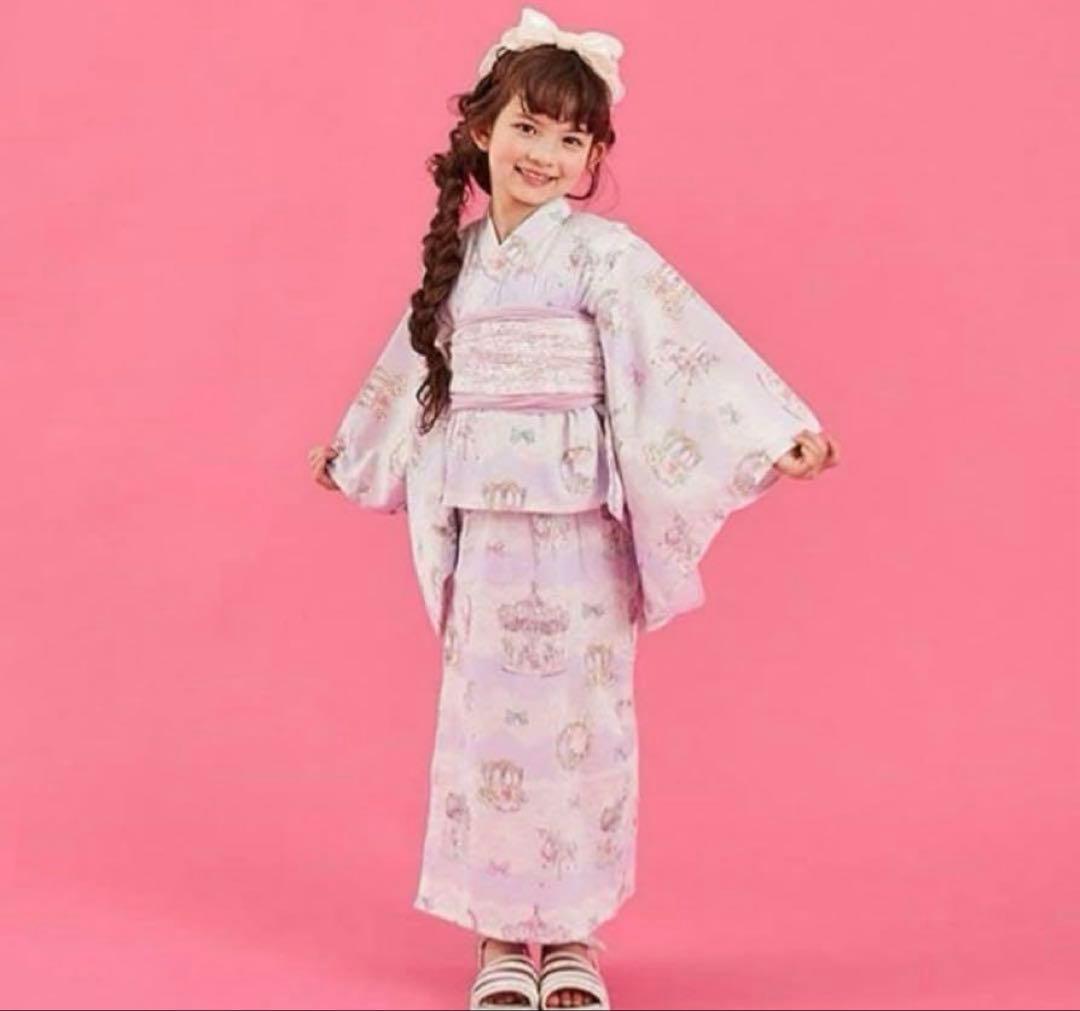 mezzo piano メリーゴランド柄浴衣　新品未使用　120cm