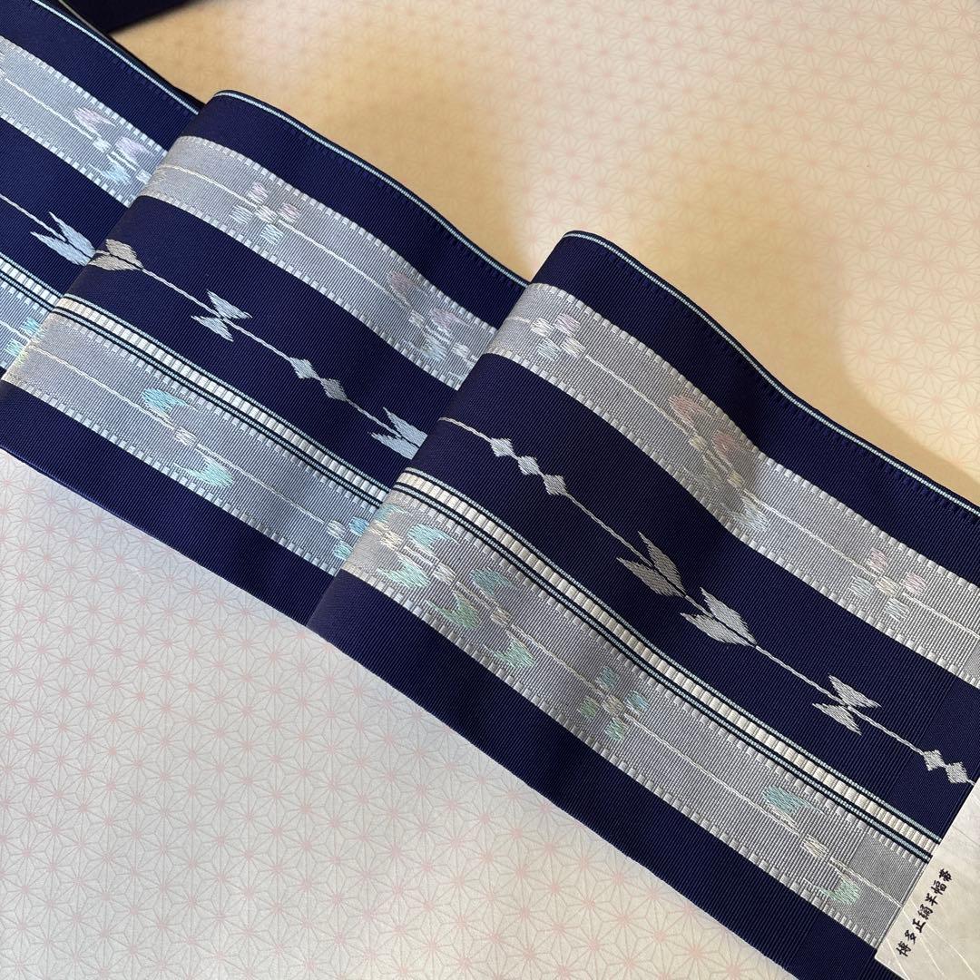 OB74本場筑前博多織小袋帯(半幅帯) 椿 本袋　正絹　新品