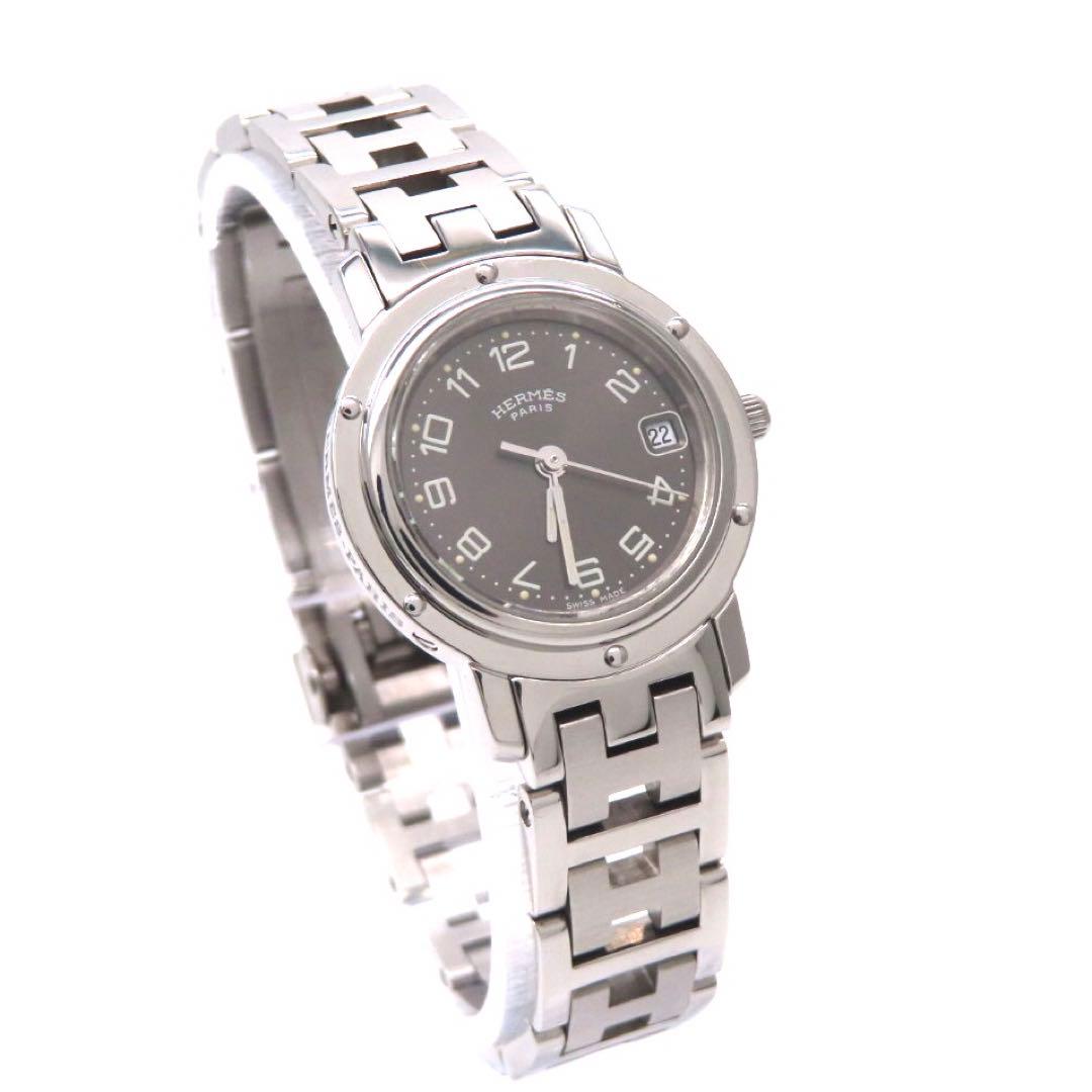 ☆極美品 CL4.210 HERMES エルメス 時計 クリッパー ブラック