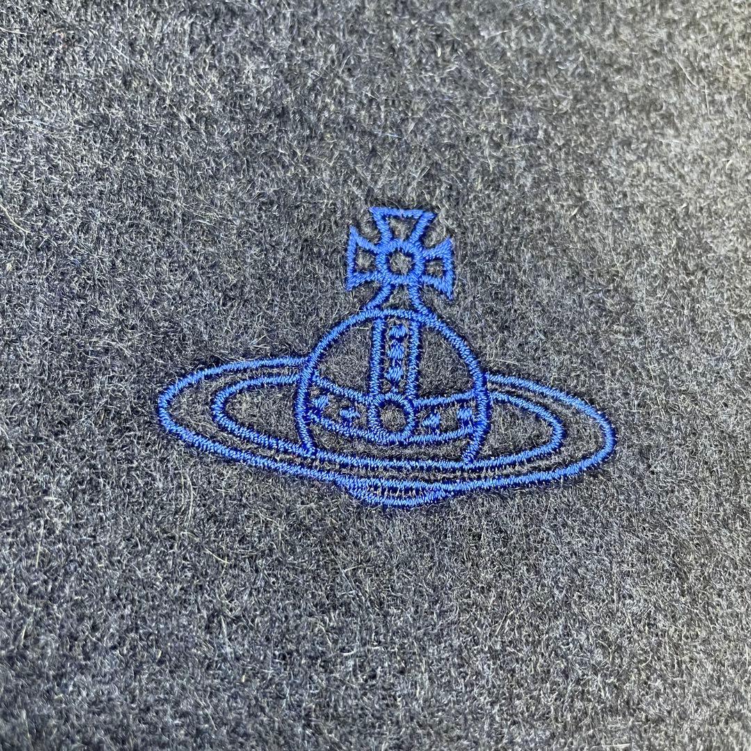 Vivienne Westwood マフラー カシミア ブルー オーブロゴ