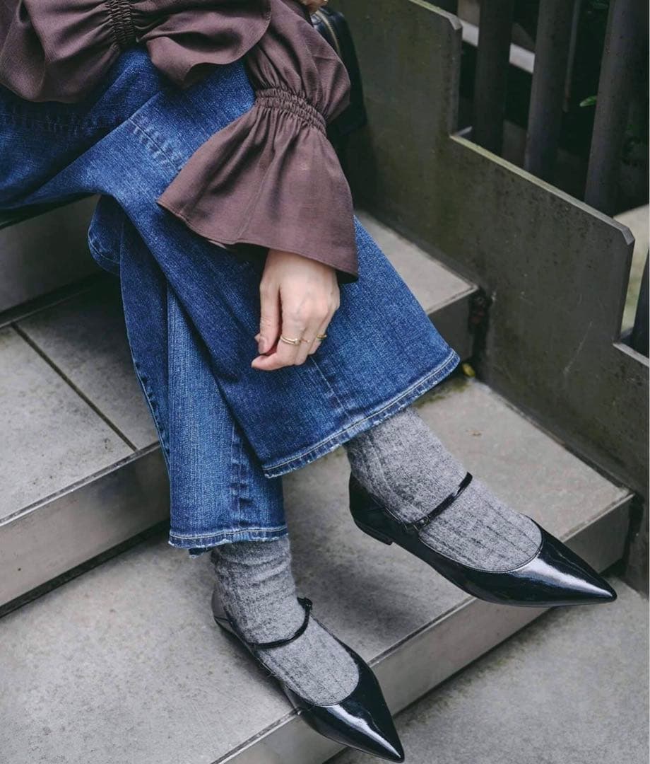 ルタロン　ポインテッドワンストラップフラット　24cm