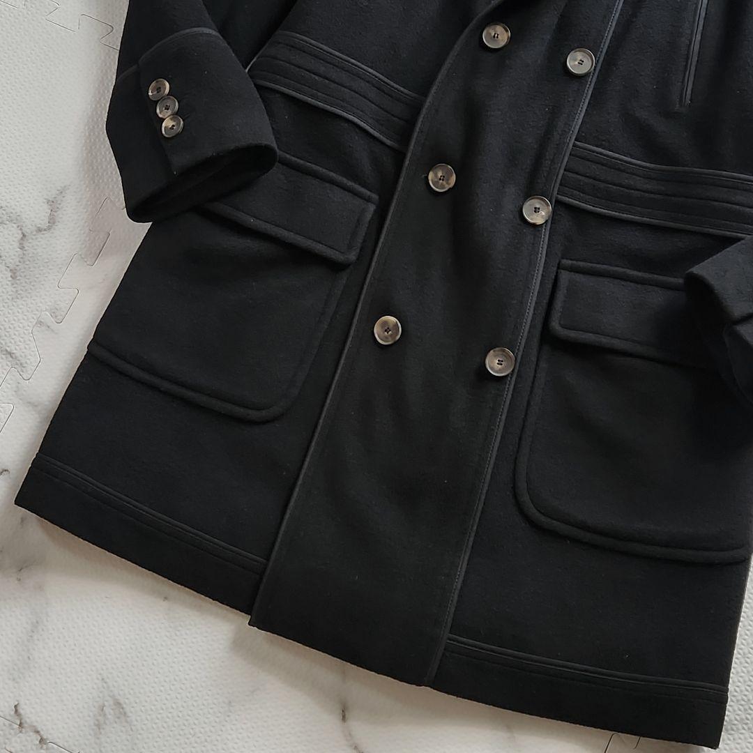 入手困難✨XL相当 フェラガモ ピーコート カシミヤ ガンチーニ金具 ブラック
