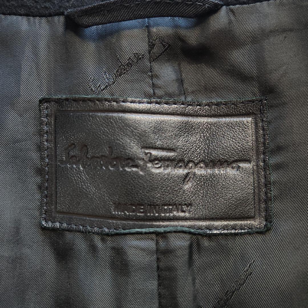 入手困難✨XL相当 フェラガモ ピーコート カシミヤ ガンチーニ金具 ブラック