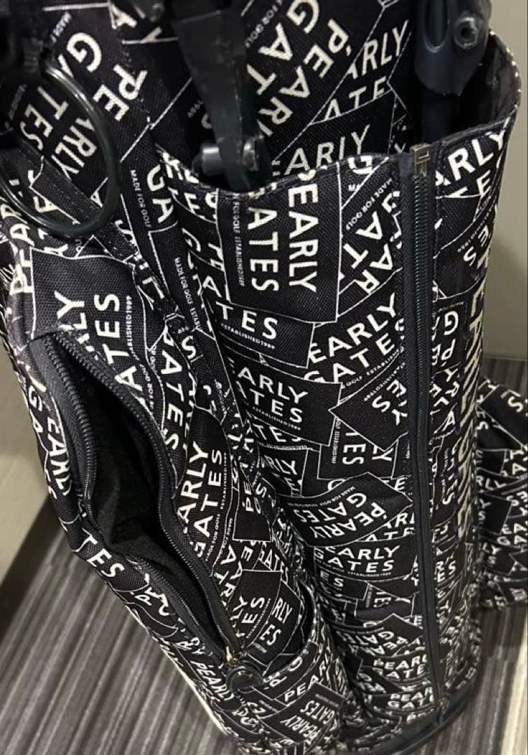 パーリーゲイツ☆自立-スタンド式キャディバッグ ☆紺×白ステッカー柄！