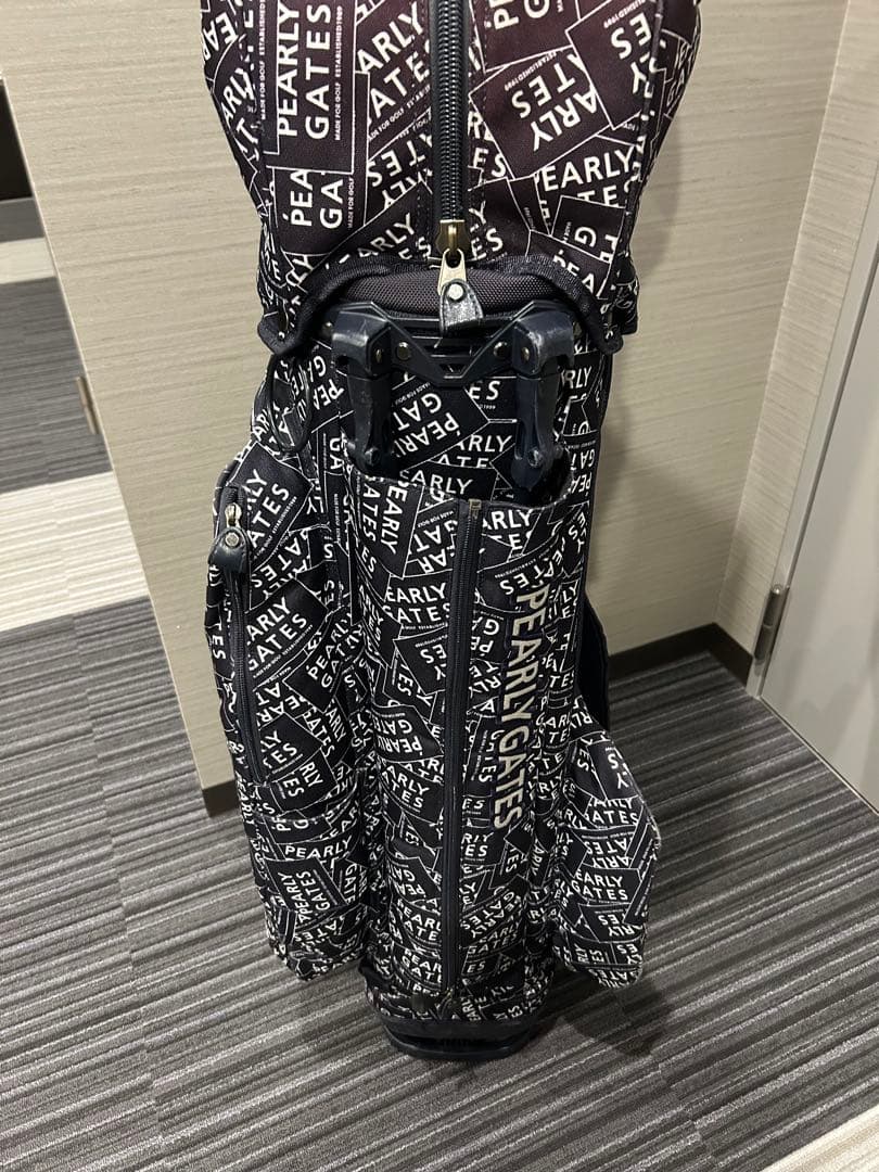 パーリーゲイツ☆自立-スタンド式キャディバッグ ☆紺×白ステッカー柄！