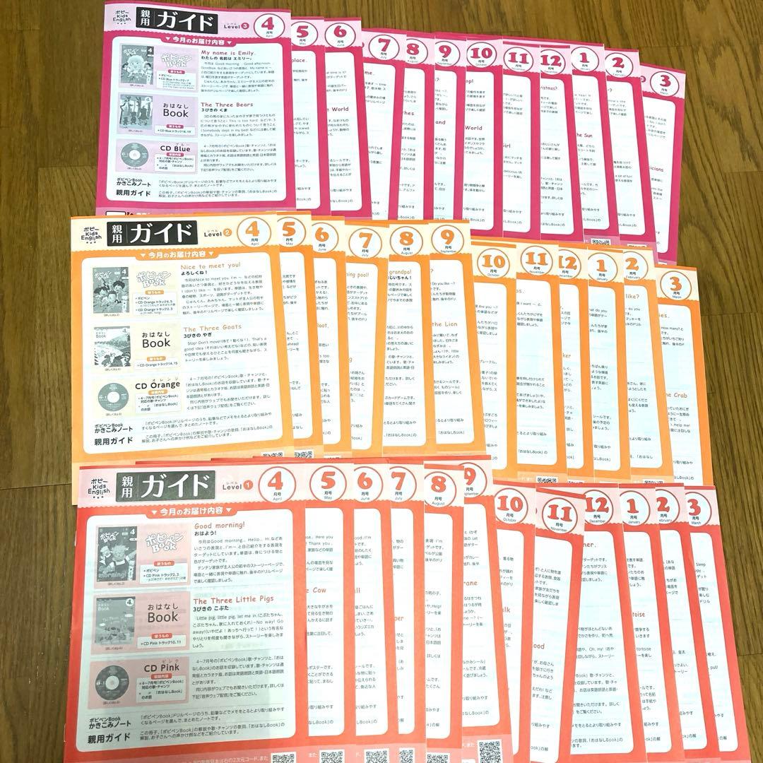 ポピーキッズイングリッシュ ３年分セット　レベル1.2.3 お話ブック