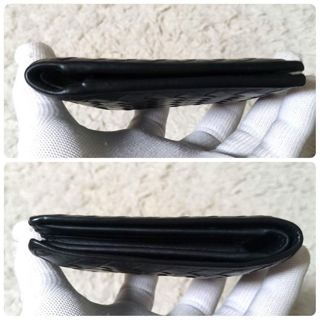 美品 RFID搭載 近年モデル BOTTEGA VENETA 二つ折り財布 黒