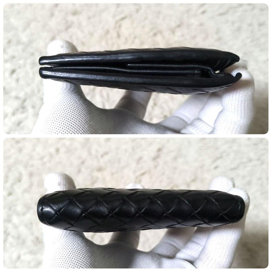 美品 RFID搭載 近年モデル BOTTEGA VENETA 二つ折り財布 黒