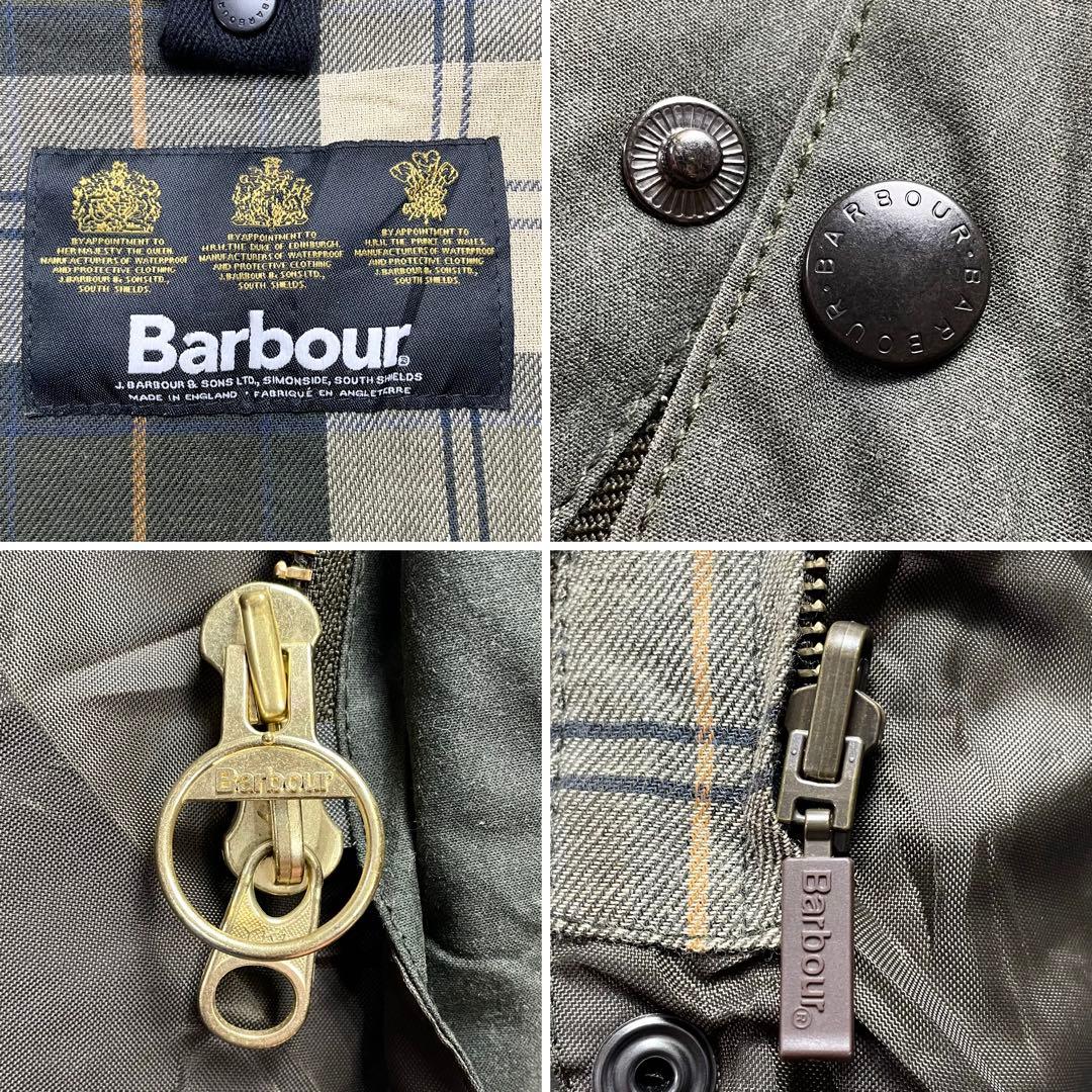 英国製 Barbour BEDALE グリーン コーデュロイ襟 オイルド 美品