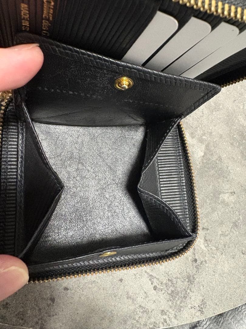 【希少・正規品】コムデギャルソン 二つ折り財布 SA2100 ブラック 箱あり