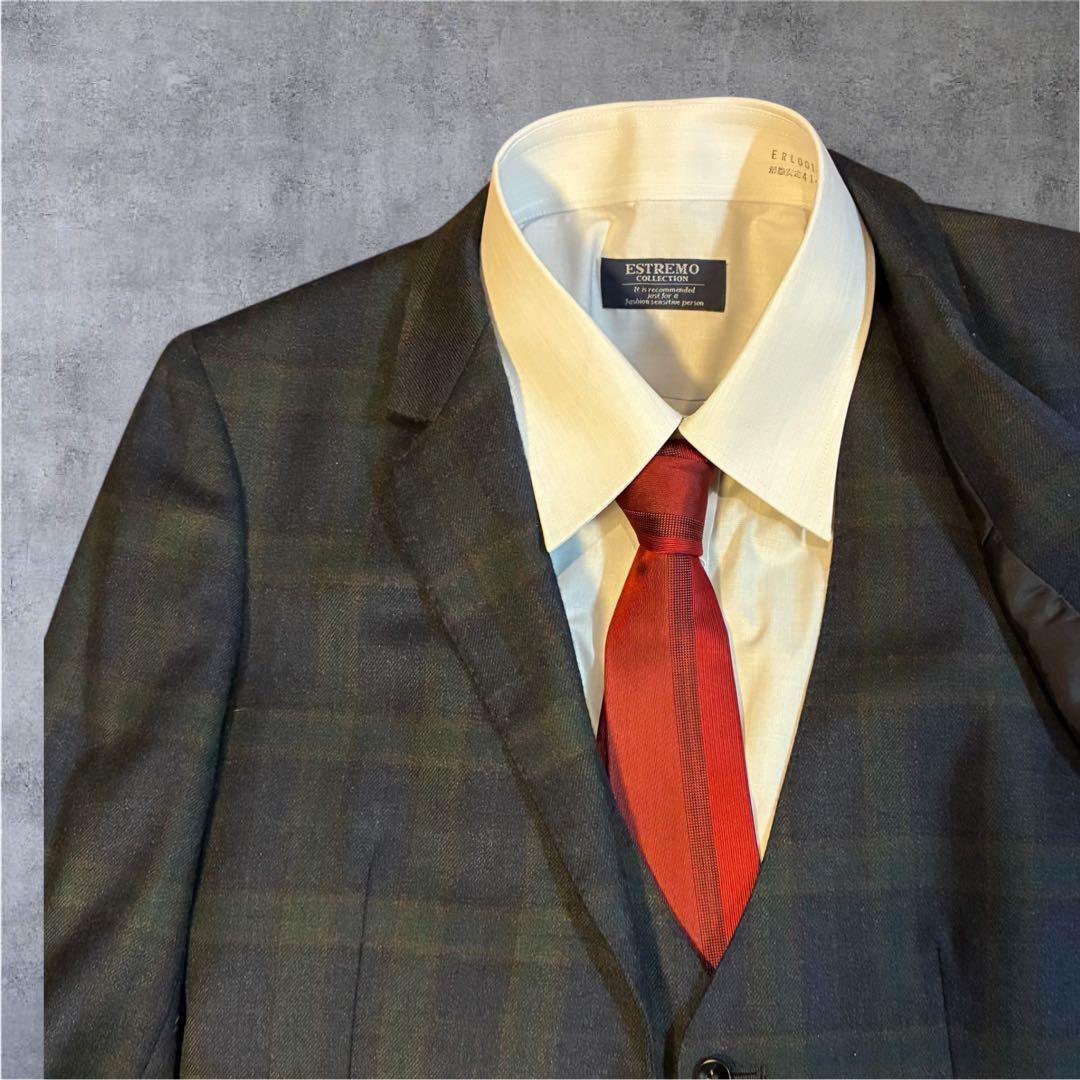 SUIT SELECT グリーン系チェック スリーピース A4 コーデ5点セット