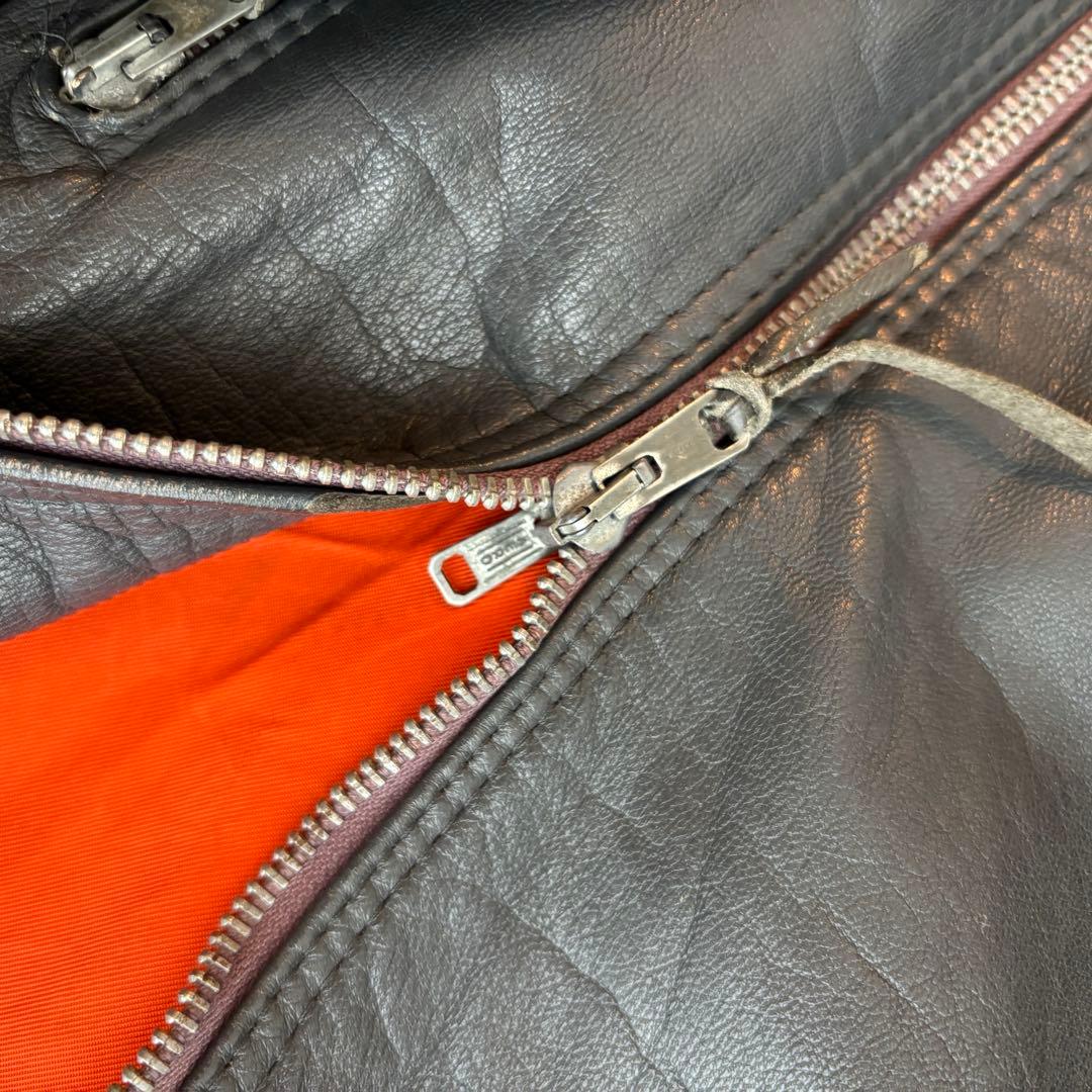 P*a様 【希少】ドイツ軍 レザーフライトジャケット 実物 AEROジッパー リ