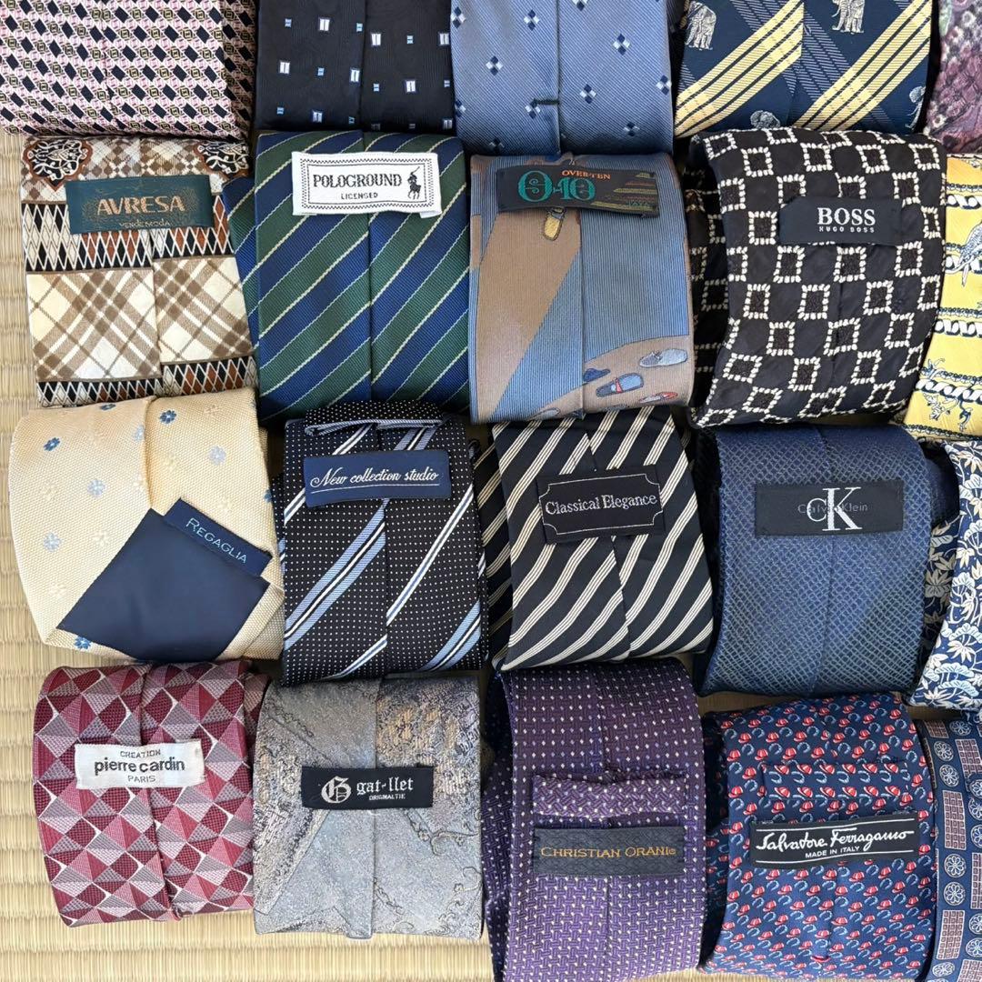 ハイブランドネクタイ 50本セット 全てシルク エルメス グッチ まとめ売り