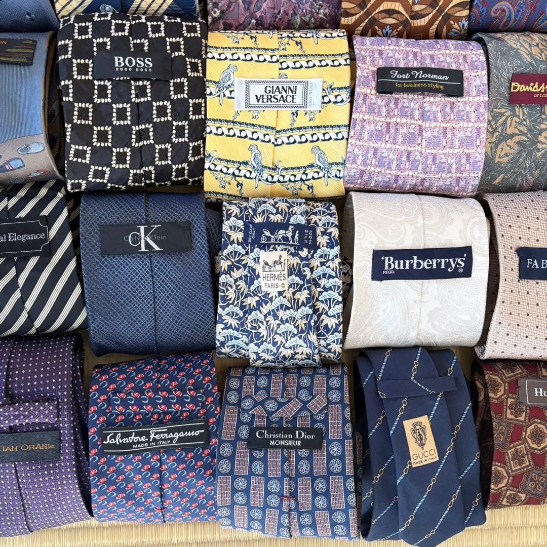 ハイブランドネクタイ 50本セット 全てシルク エルメス グッチ まとめ売り