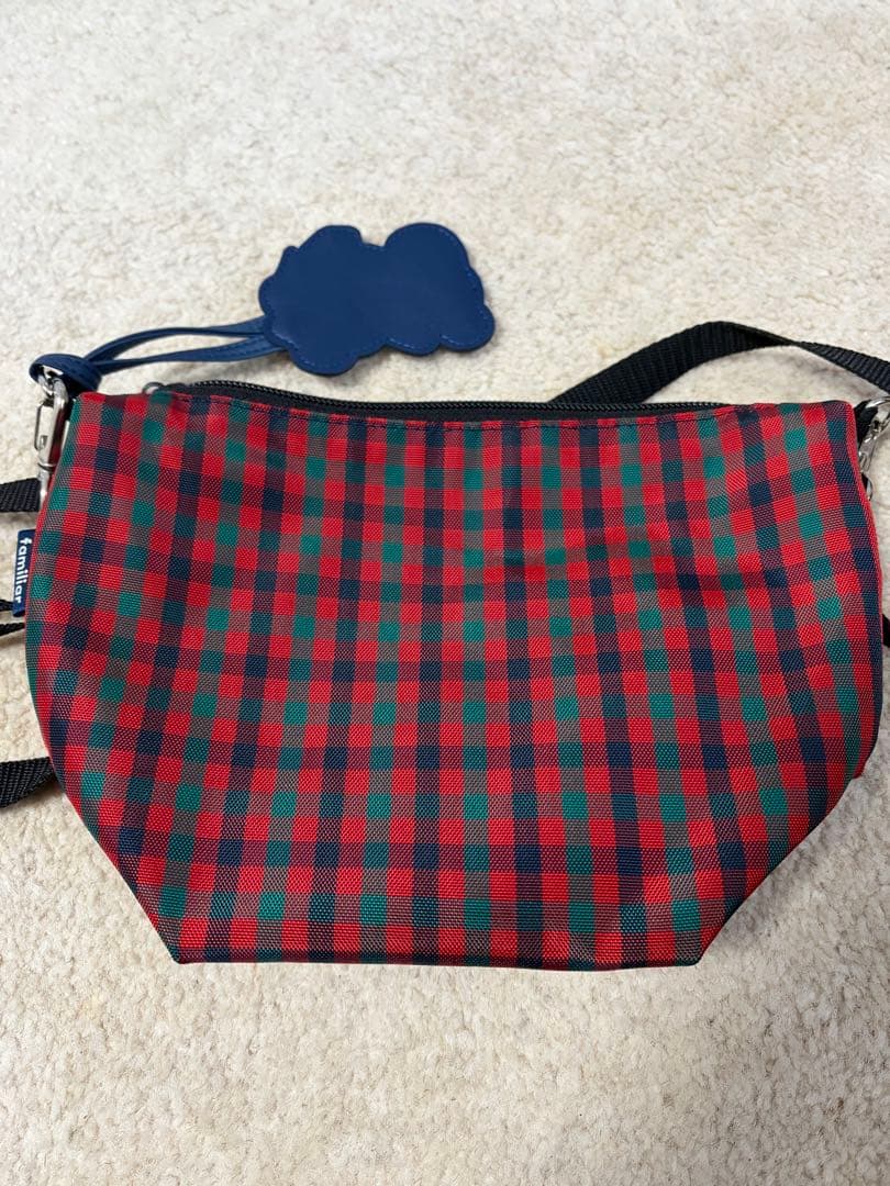 familiar 舟形ポシェット 赤系ファミリアチェック