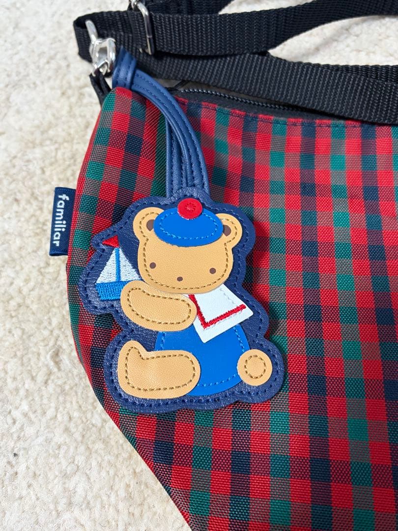 familiar 舟形ポシェット 赤系ファミリアチェック