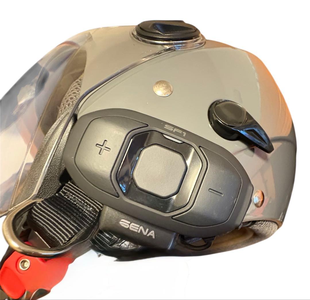 ZACK ジェットヘルメット グレー SENA インカム付き