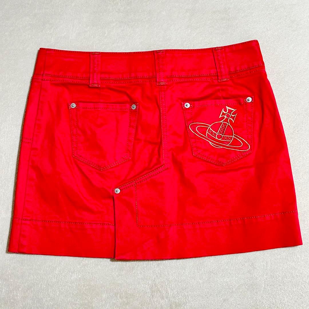 極美品 ヴィヴィアンウエストウッド ミニスカート Lサイズ オーブ刺繍