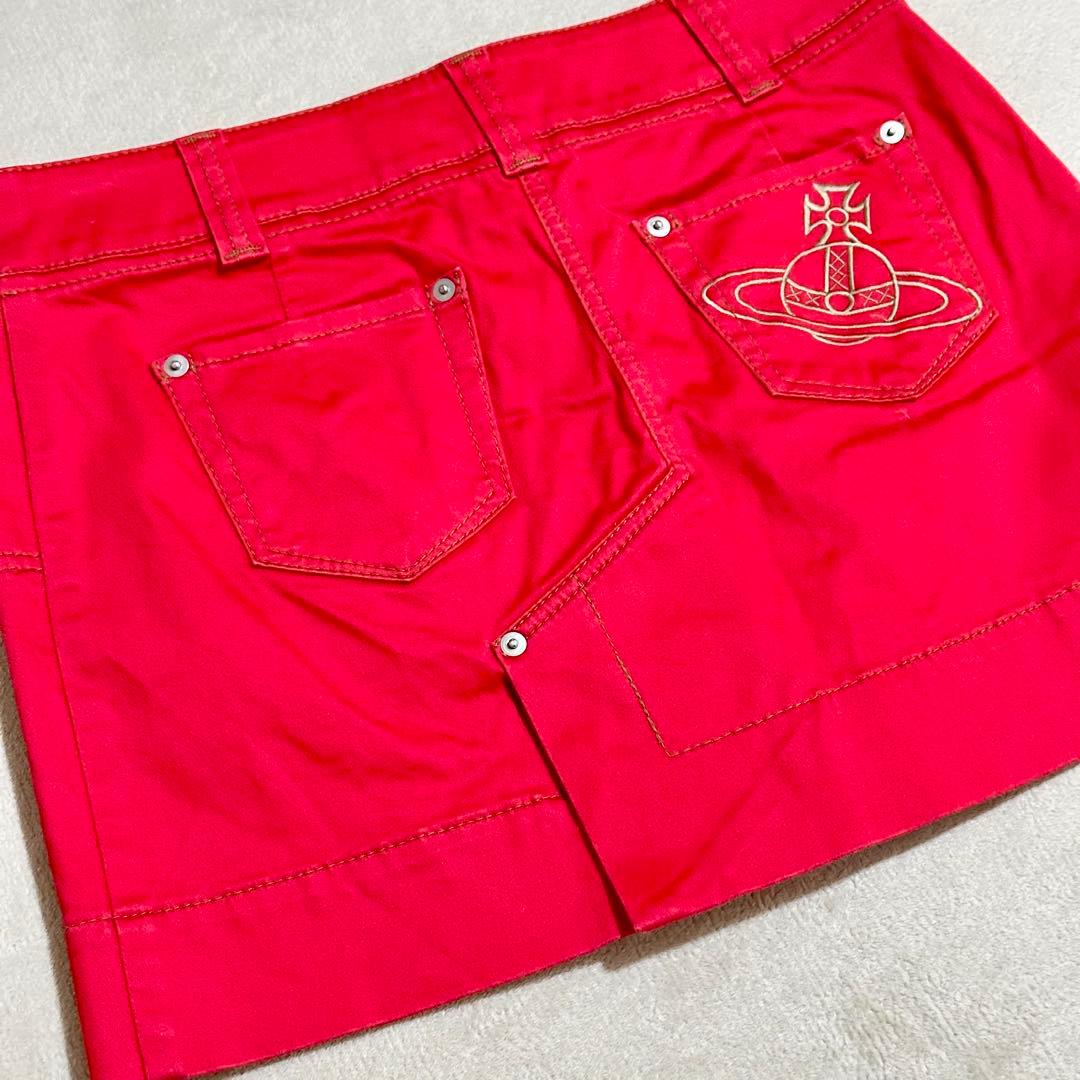 極美品 ヴィヴィアンウエストウッド ミニスカート Lサイズ オーブ刺繍