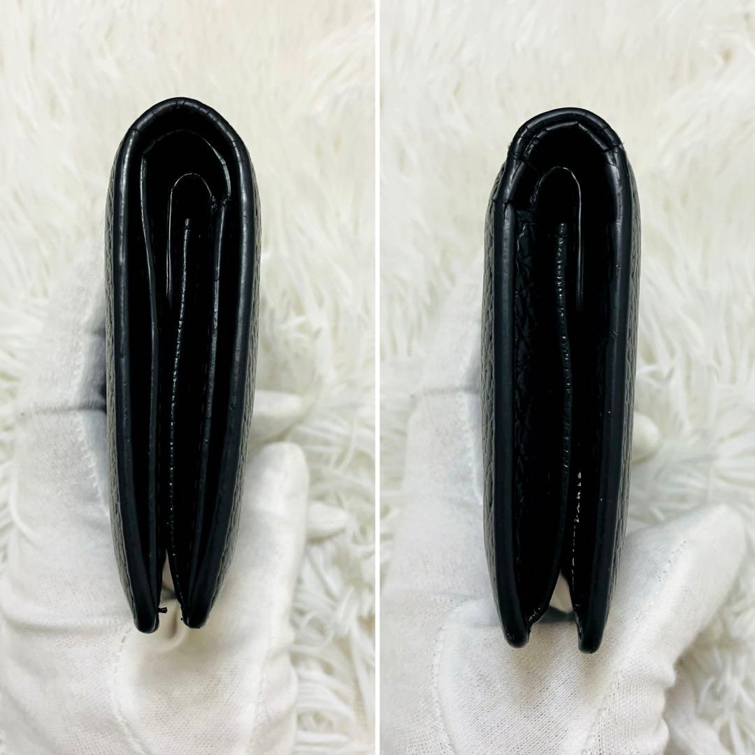 極美✨付属完備✨マルジェラ 二つ折り 財布 レザー 4ステッチ ブラック
