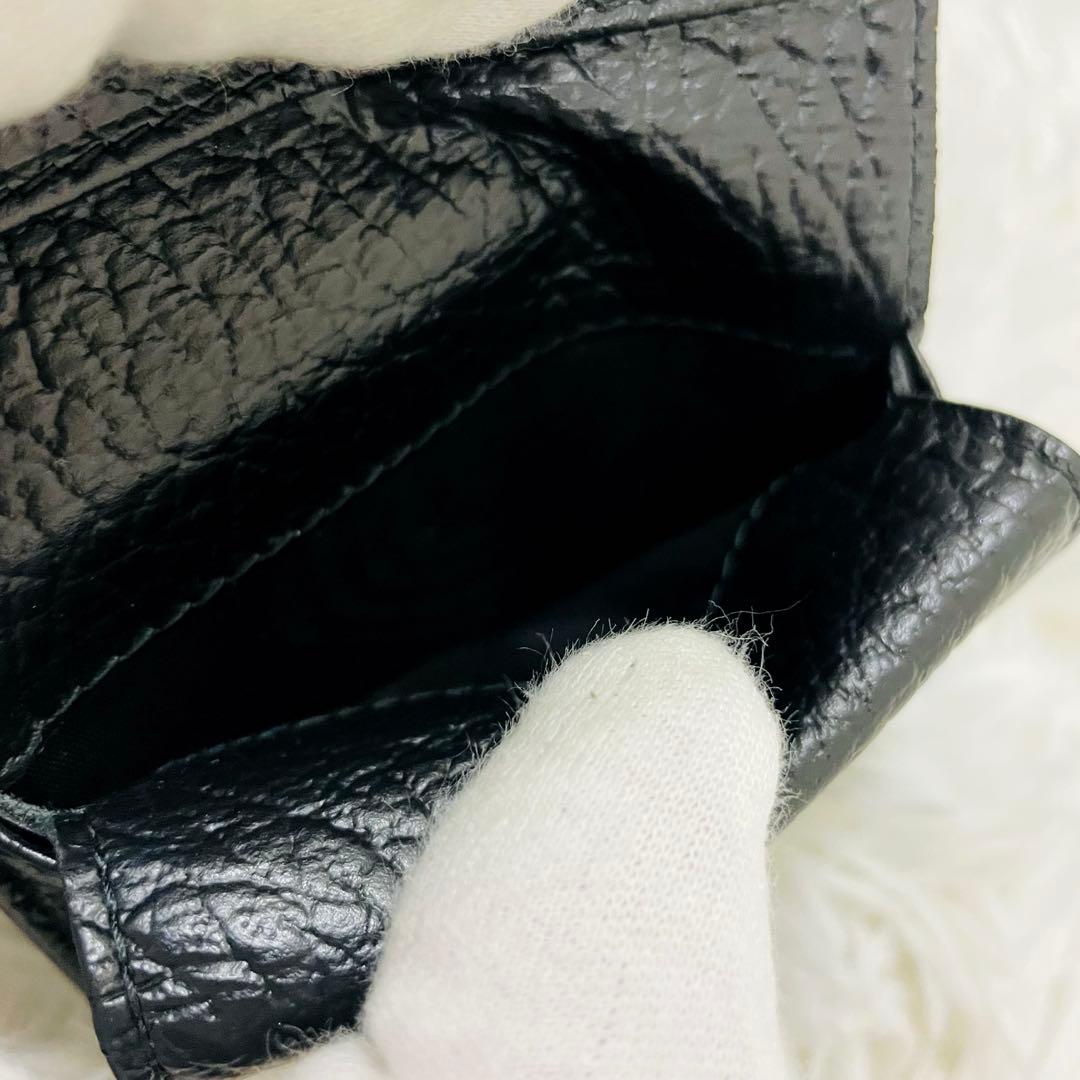 極美✨付属完備✨マルジェラ 二つ折り 財布 レザー 4ステッチ ブラック
