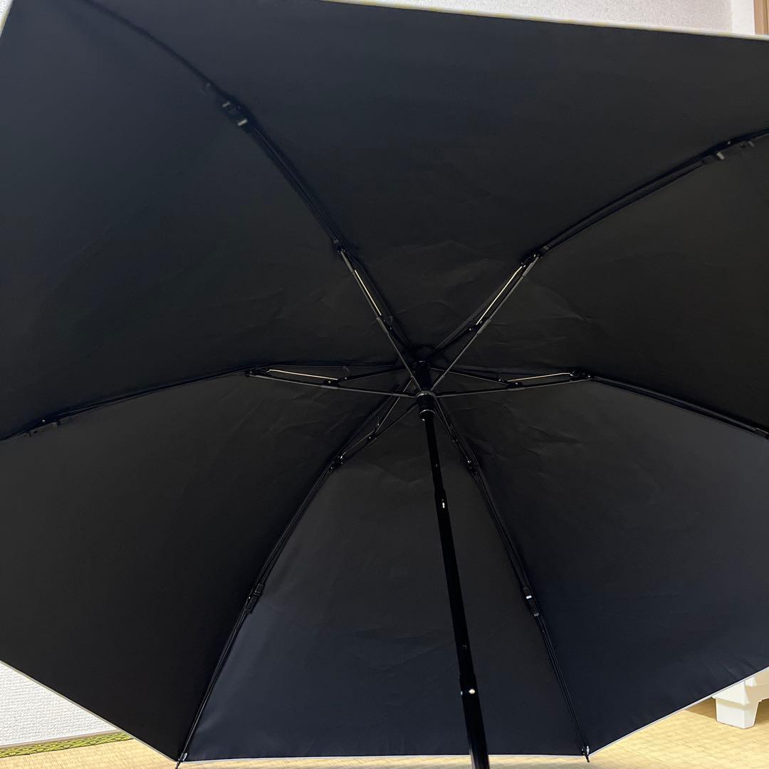 値下げ歓迎　サンバリア100 日傘３段折 イエローストライプ