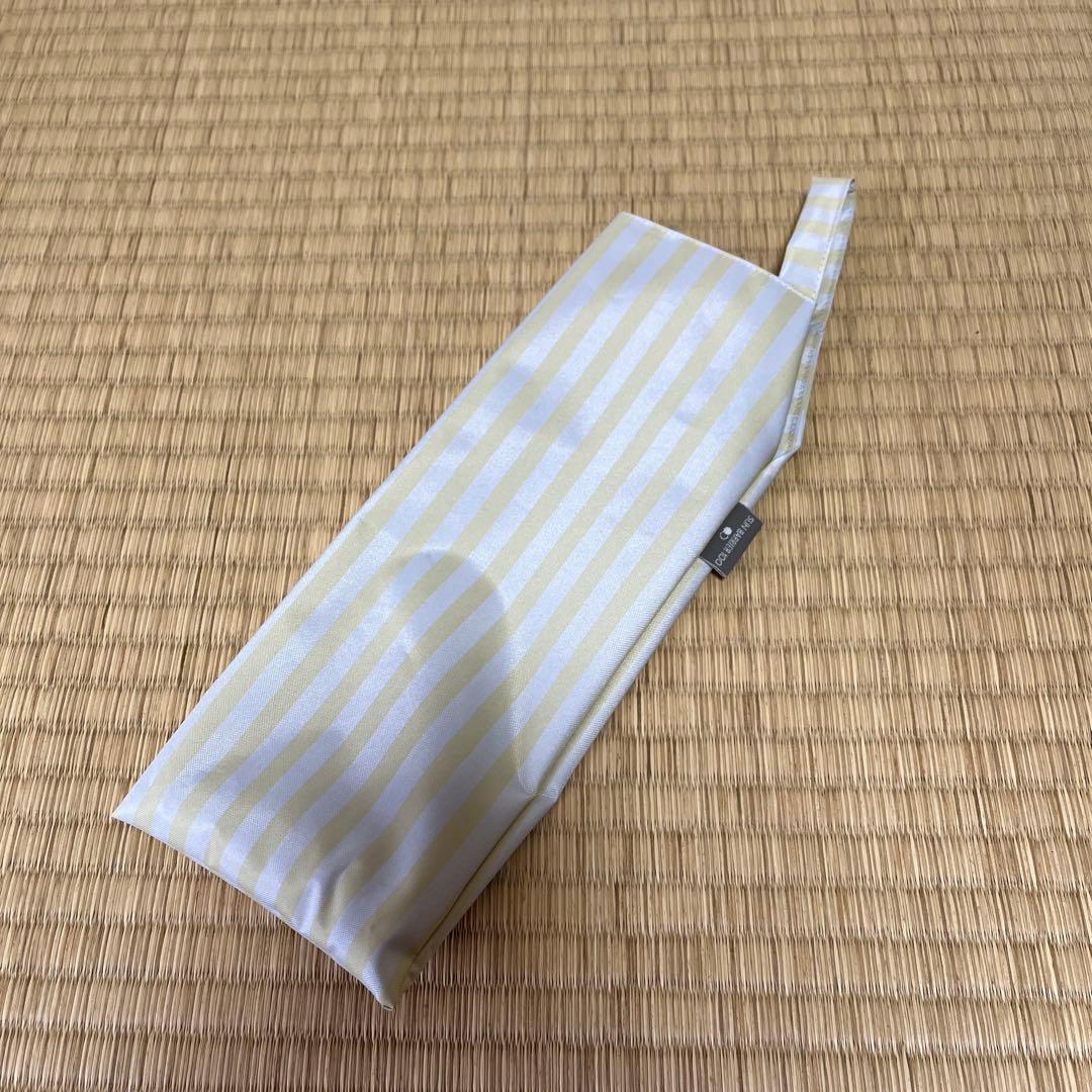 値下げ歓迎　サンバリア100 日傘３段折 イエローストライプ