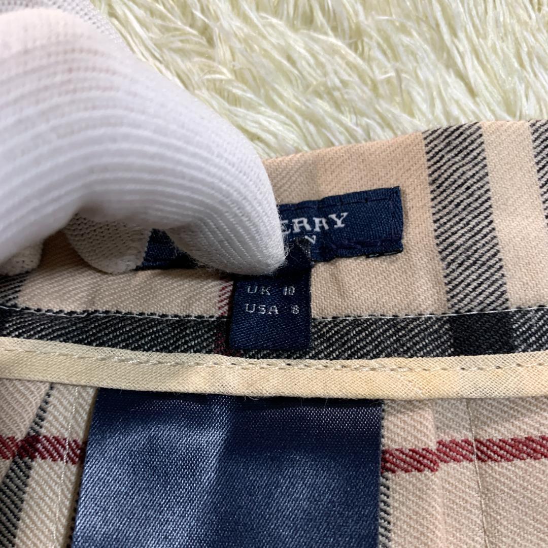 バーバリーロンドン プリーツスカート ラップ巻き ノバチェック ベージュ US8