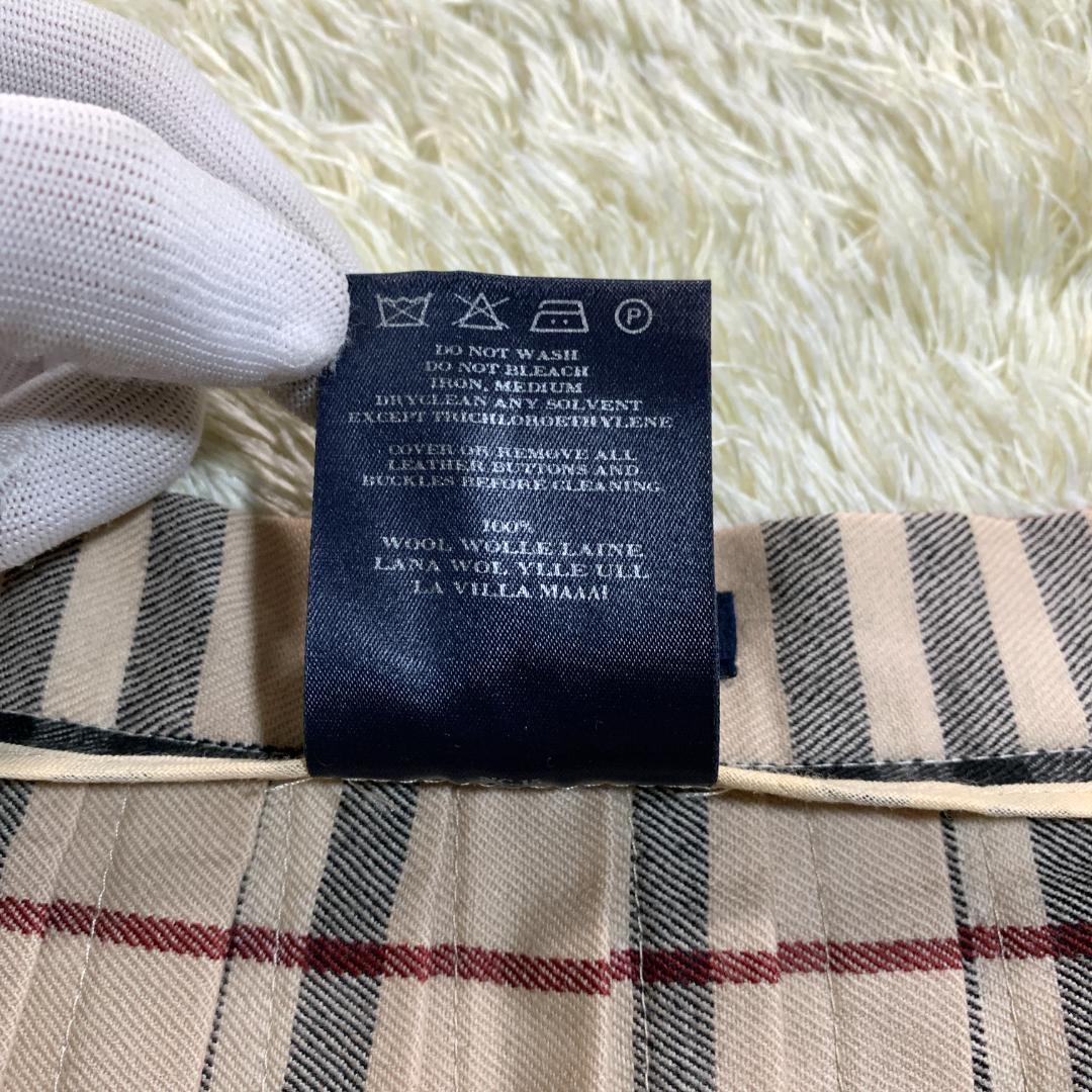 バーバリーロンドン プリーツスカート ラップ巻き ノバチェック ベージュ US8