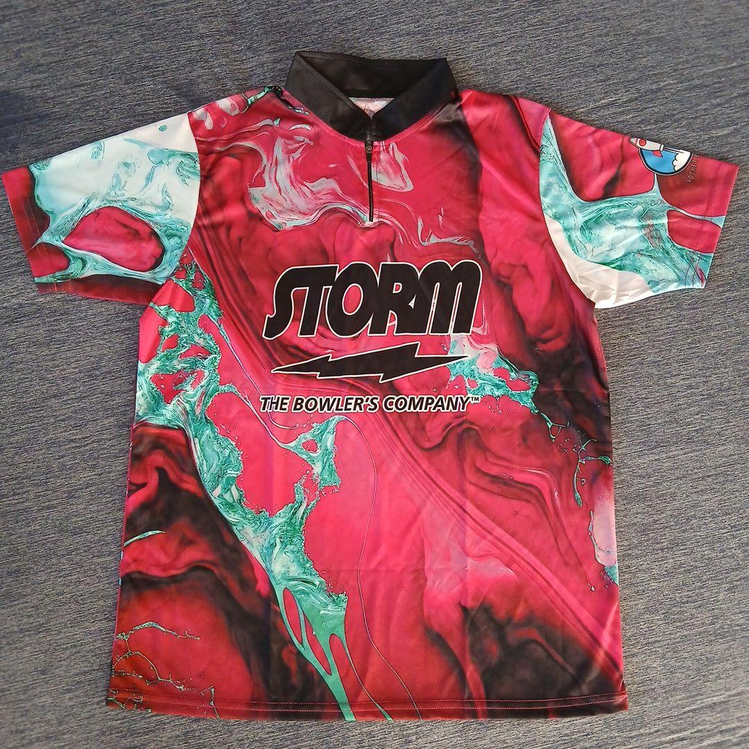 ✨新品✨ボウリングウェア　STORM　日本サイズXL　ピンク　マーブル　USA製