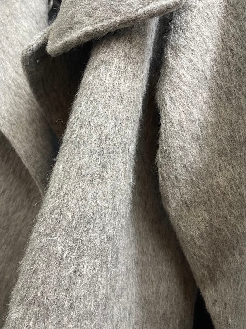 ボンジュールサガンシャギーミドル丈スタンドカラーコート