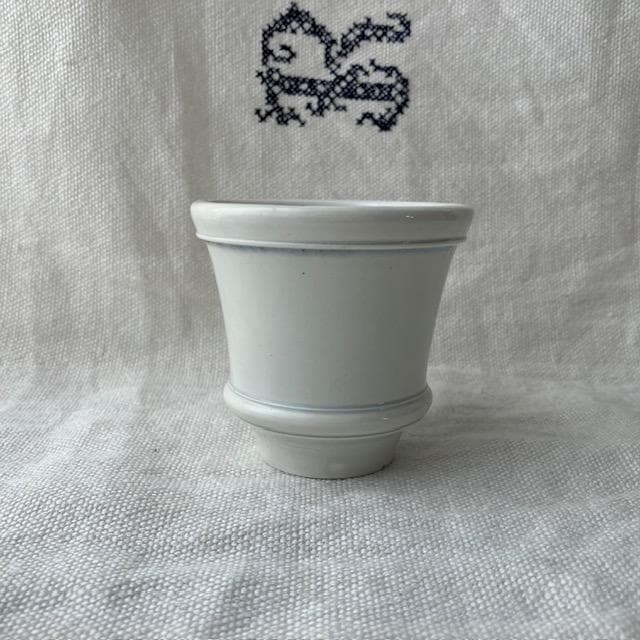 希少美品◆クレイユモントロー白いブリュロオクトゴナルカフェオレボウルカップジアン