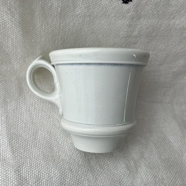 希少美品◆クレイユモントロー白いブリュロオクトゴナルカフェオレボウルカップジアン