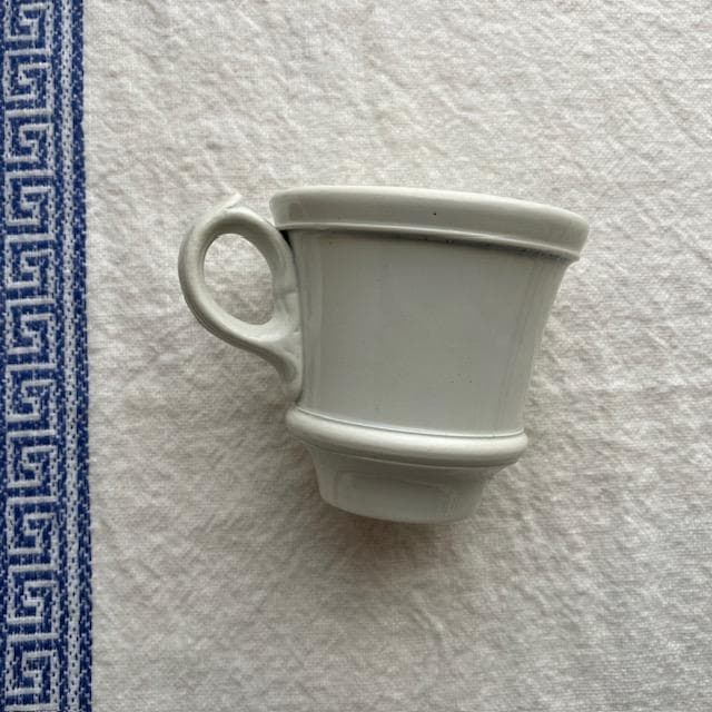 希少美品◆クレイユモントロー白いブリュロオクトゴナルカフェオレボウルカップジアン