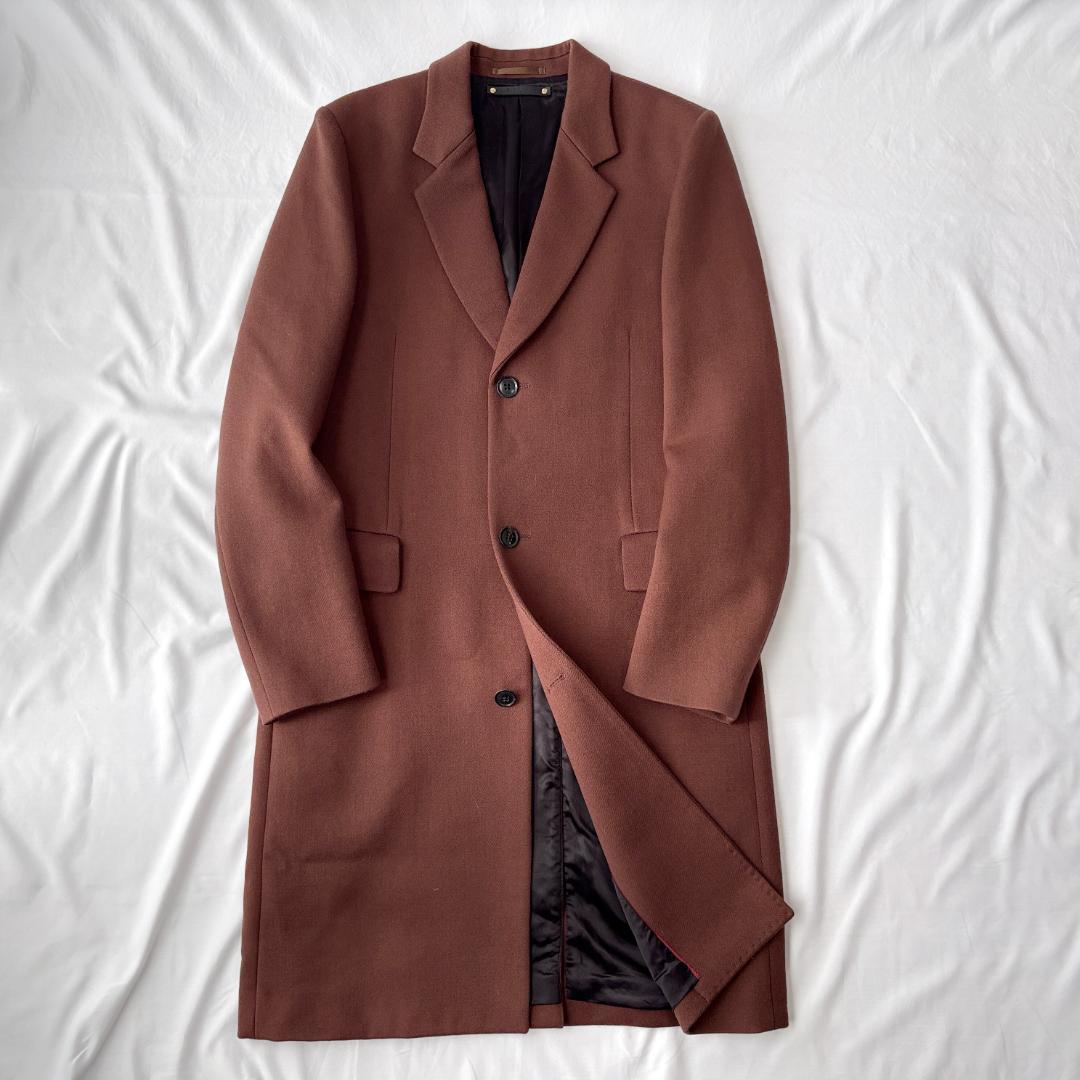 極美品 ポールスミス チェスターコート ウール 上品コーデ お洒落 ブラウン L