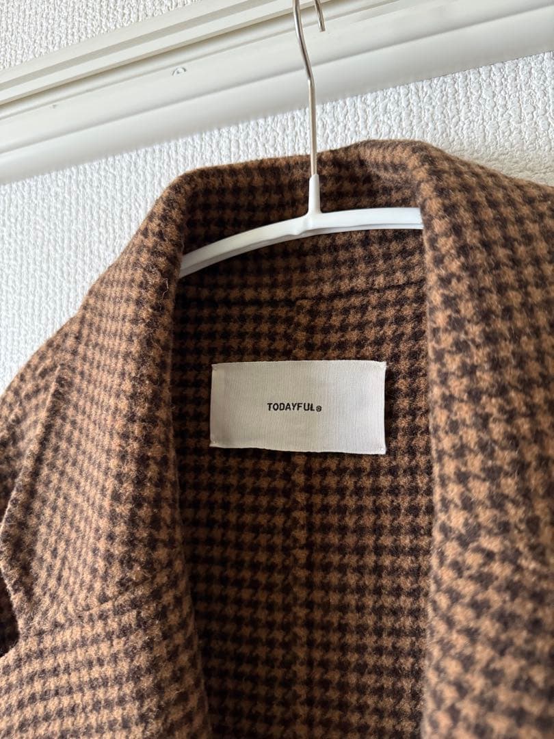 TODAYFUL チェック柄ロングコート 38
