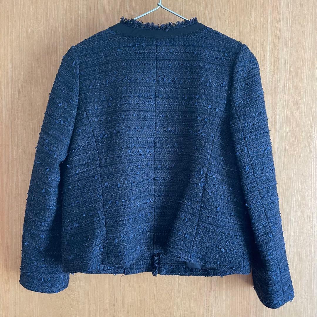 ジャスグリッティー ツイードノーカラージャケット