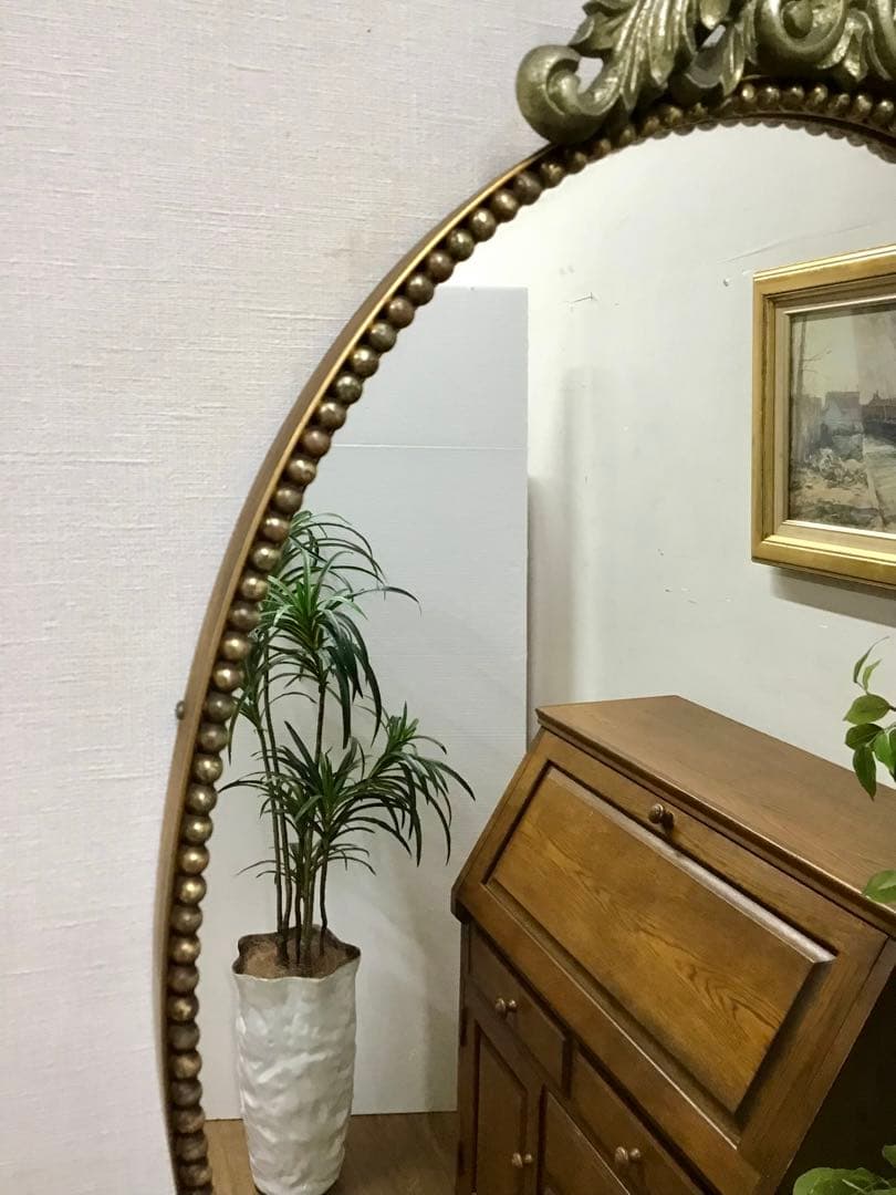 アポロン☆管323☆イタリア製☆アンティーク☆ウォールミラー☆壁掛け鏡