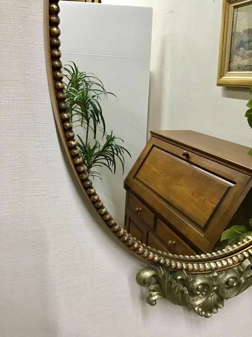 アポロン☆管323☆イタリア製☆アンティーク☆ウォールミラー☆壁掛け鏡