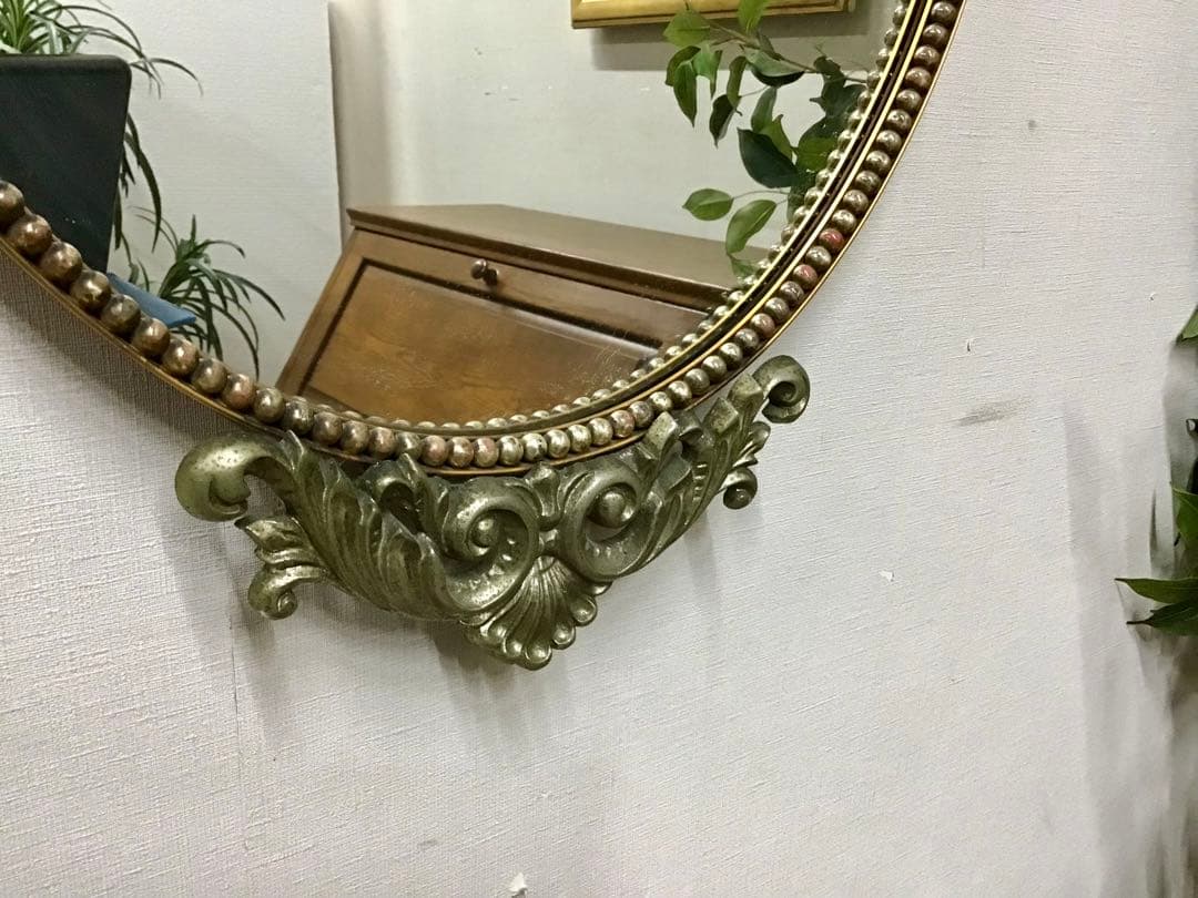 アポロン☆管323☆イタリア製☆アンティーク☆ウォールミラー☆壁掛け鏡