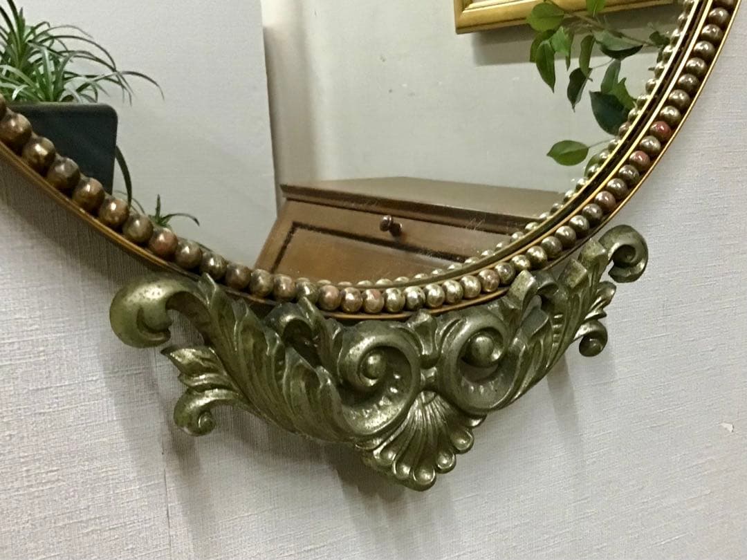 アポロン☆管323☆イタリア製☆アンティーク☆ウォールミラー☆壁掛け鏡