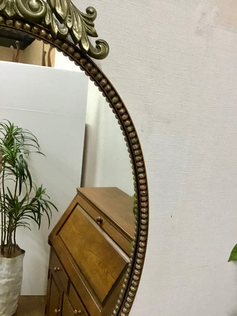 アポロン☆管323☆イタリア製☆アンティーク☆ウォールミラー☆壁掛け鏡