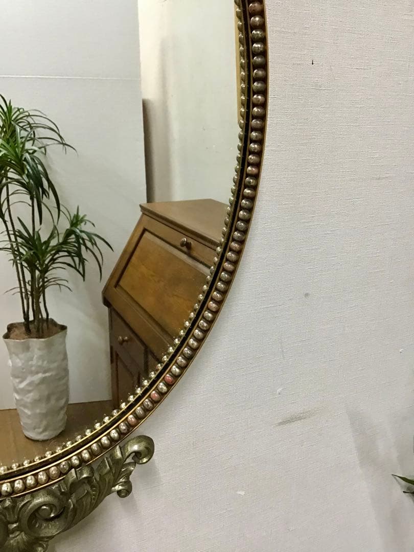 アポロン☆管323☆イタリア製☆アンティーク☆ウォールミラー☆壁掛け鏡