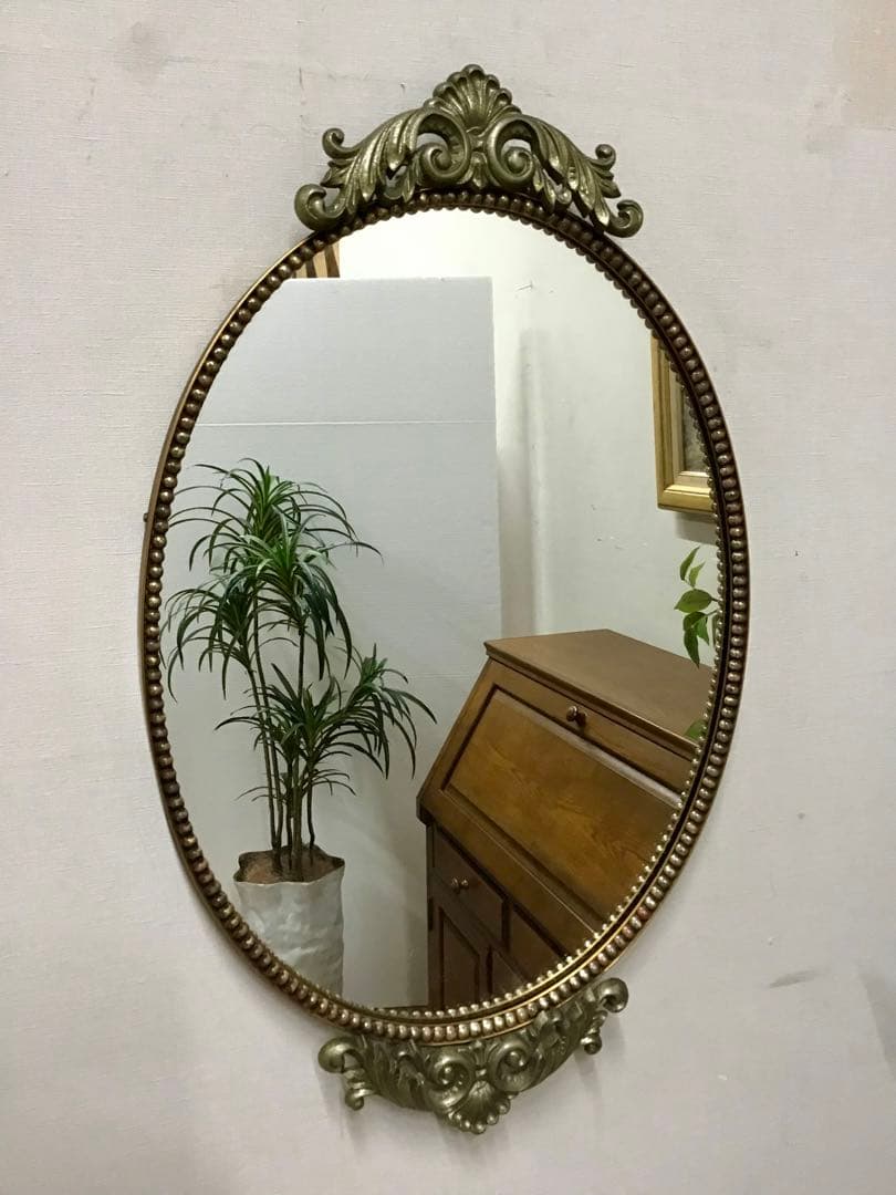 アポロン☆管323☆イタリア製☆アンティーク☆ウォールミラー☆壁掛け鏡