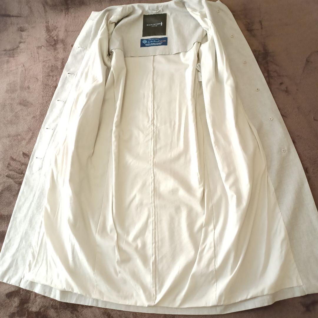 美品　マッキントッシュロンドン　ノーカラーコート　ロロピアーナ　リネン　シルク
