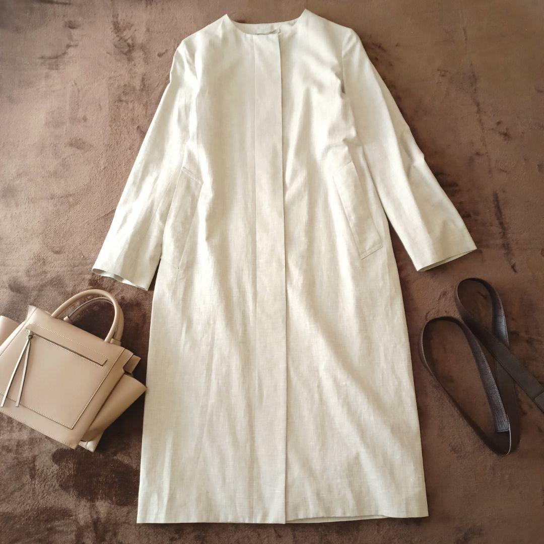 美品　マッキントッシュロンドン　ノーカラーコート　ロロピアーナ　リネン　シルク
