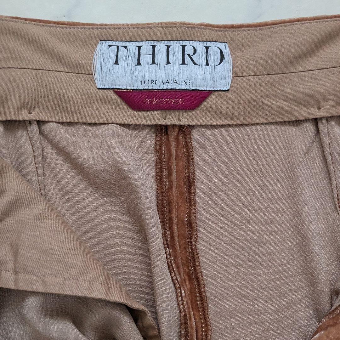 サードマガジン×mikomori シルク混 ベルベットタックパンツ L ピンク