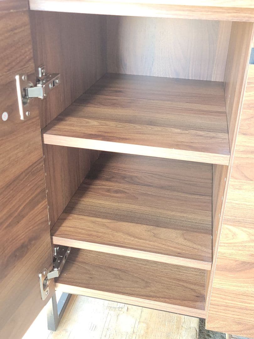 木目調 アイアンフレーム キッチンボード レンジ台 食器棚 ヴィンテージ風