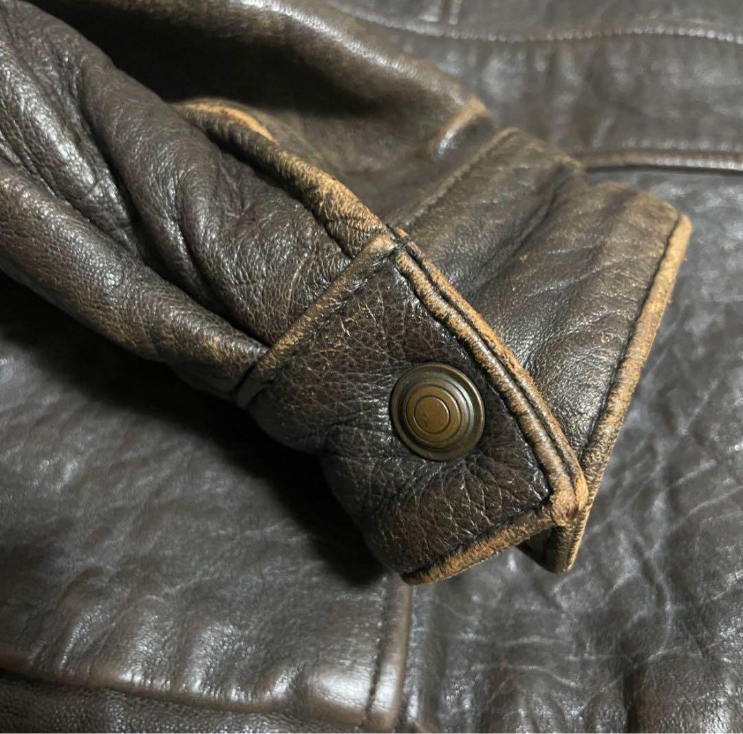 80s A-2 ラムレザー　ボンバージャケット　短丈　茶心